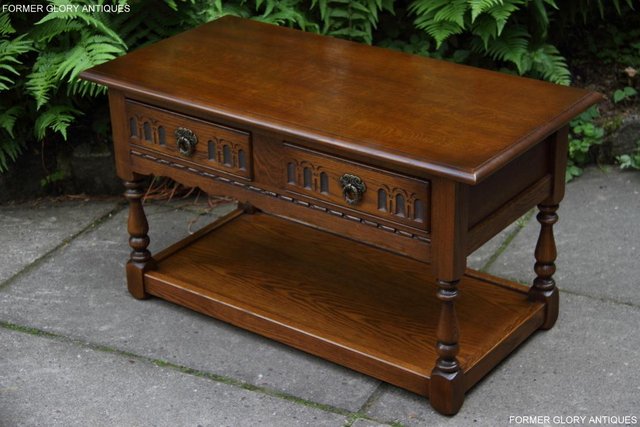 Image 28 of OLD CHARM LIGHT OAK COFFEE TABLE LAMP TV STAND