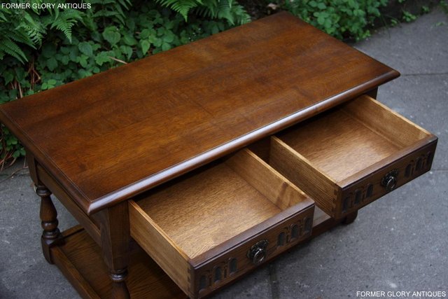 Image 33 of OLD CHARM LIGHT OAK COFFEE TABLE LAMP TV STAND