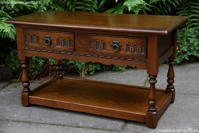 Image 34 of OLD CHARM LIGHT OAK COFFEE TABLE LAMP TV STAND