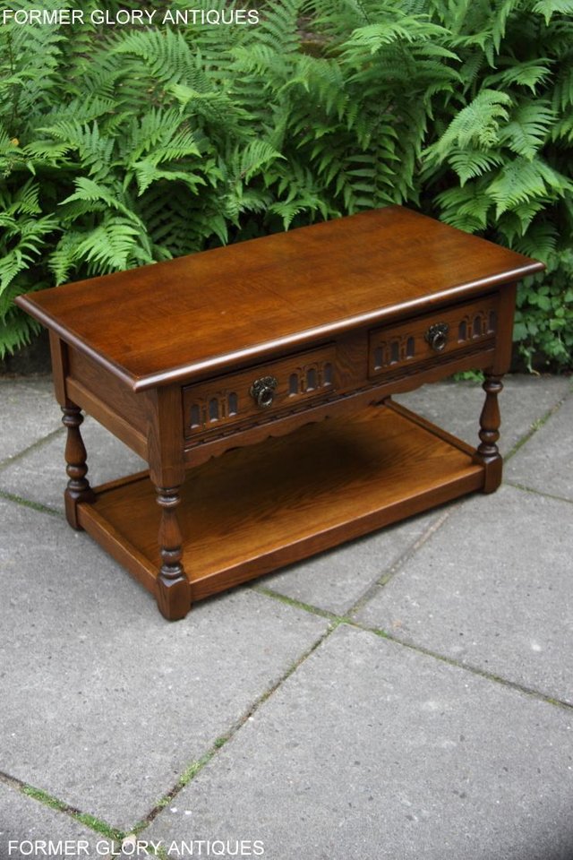 Image 37 of OLD CHARM LIGHT OAK COFFEE TABLE LAMP TV STAND