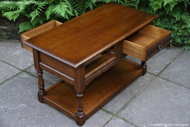Image 41 of OLD CHARM LIGHT OAK COFFEE TABLE LAMP TV STAND