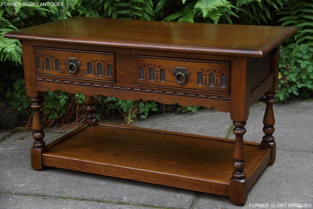 Image 49 of OLD CHARM LIGHT OAK COFFEE TABLE LAMP TV STAND