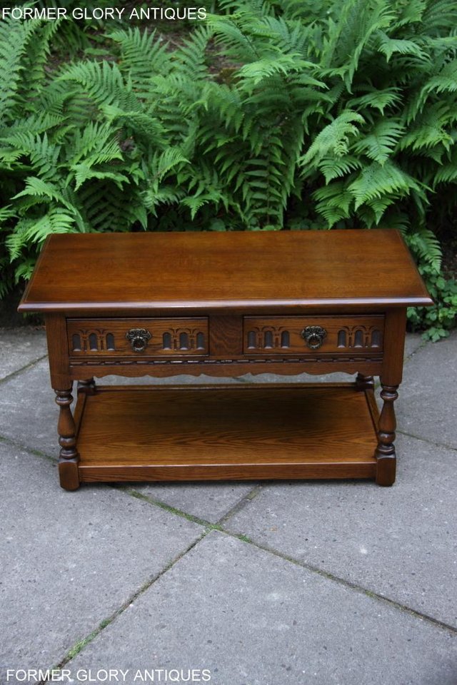 Image 54 of OLD CHARM LIGHT OAK COFFEE TABLE LAMP TV STAND