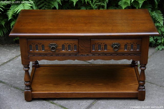 Image 60 of OLD CHARM LIGHT OAK COFFEE TABLE LAMP TV STAND
