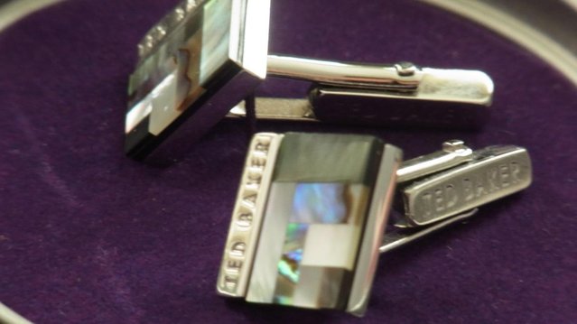 Preview of the first image of Ted Baker cufflinks UNUSED in orig. tin - suitable as gift.