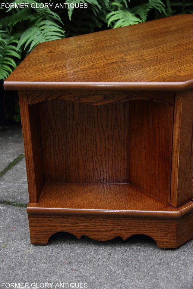 Image 14 of OLD CHARM STYLE OAK CORNER TV HI FI DVD CABINET TABLE STAND
