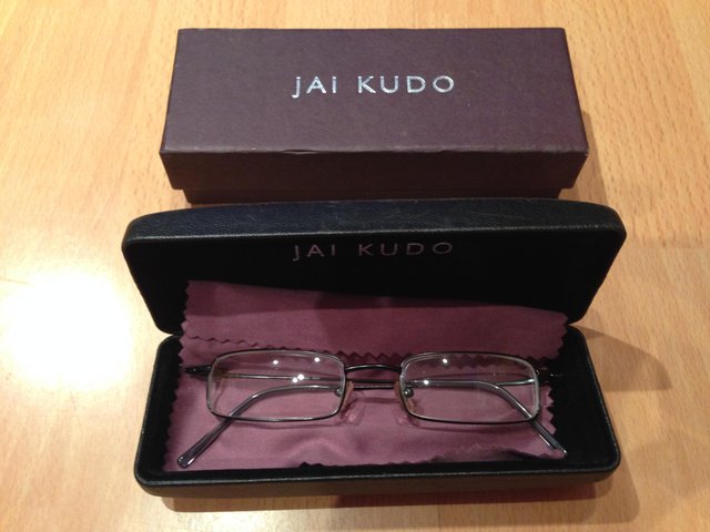 Preview of the first image of Jai Kudo black glasses, case & box.