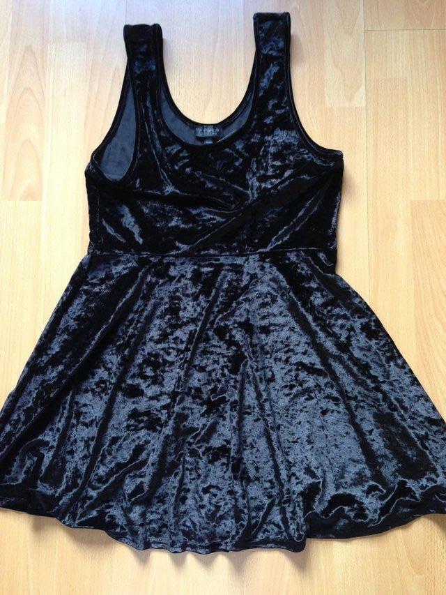 Image 3 of Topshop black velvet dress size 16