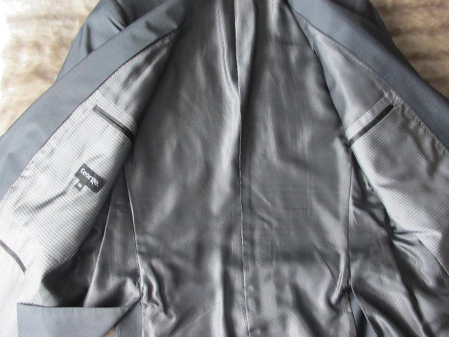 Image 2 of Mens Grey Shawl Collar Jacket Size 42R