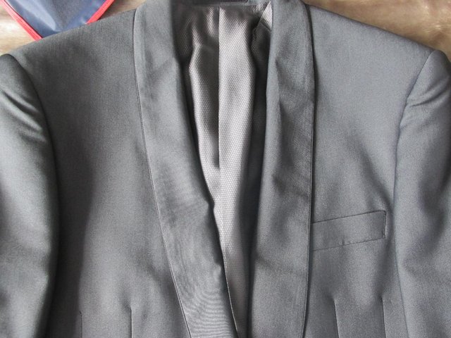 Image 3 of Mens Grey Shawl Collar Jacket Size 42R