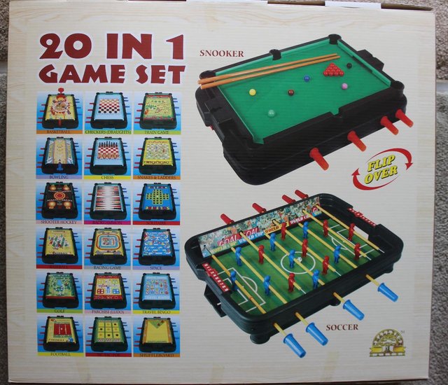 Preview of the first image of Snooker, Football, Bowling, Chess and more, 20 in 1 Game Set.