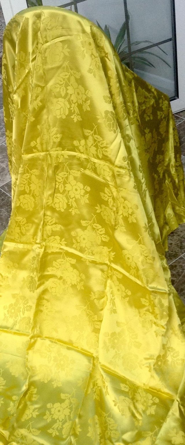 Image 2 of Piece of fabric natural silk gold-yellow colour  240 long an