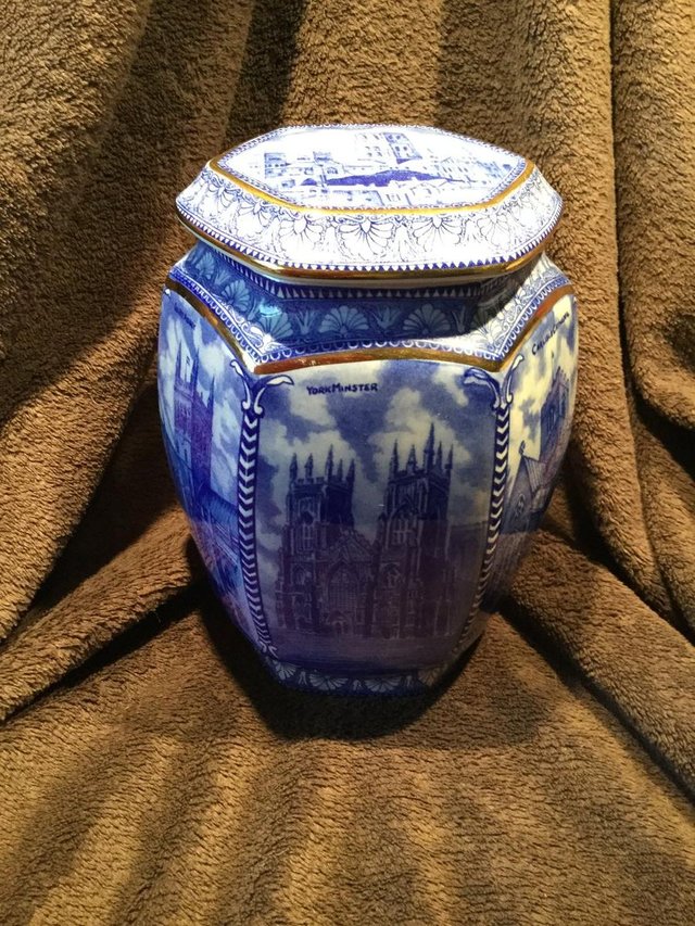 Preview of the first image of Ringtons Millenium "Cathedral" ceramic tea caddy/jar 2000.