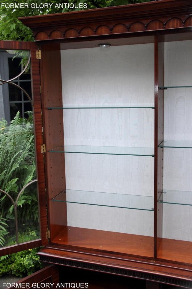 Image 9 of BEVAN FUNNELL STYLE MAHOGANY CHINA DISPLAY CABINET SHELVES