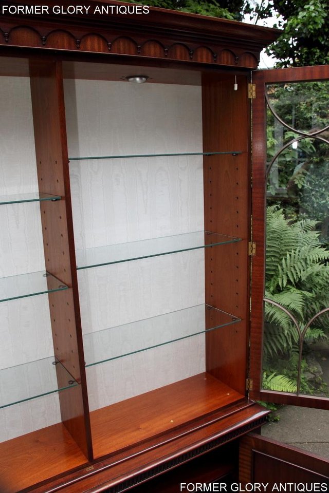 Image 15 of BEVAN FUNNELL STYLE MAHOGANY CHINA DISPLAY CABINET SHELVES