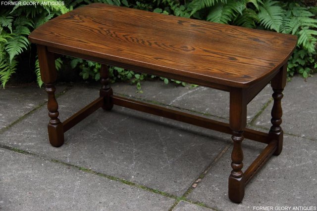 Image 24 of AN OLD CHARM LIGHT OAK NEST OF THREE SIDE END COFFEE TABLES