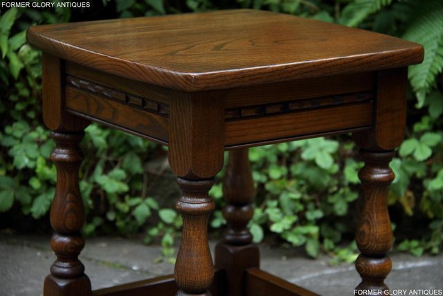 Image 58 of AN OLD CHARM LIGHT OAK NEST OF THREE SIDE END COFFEE TABLES