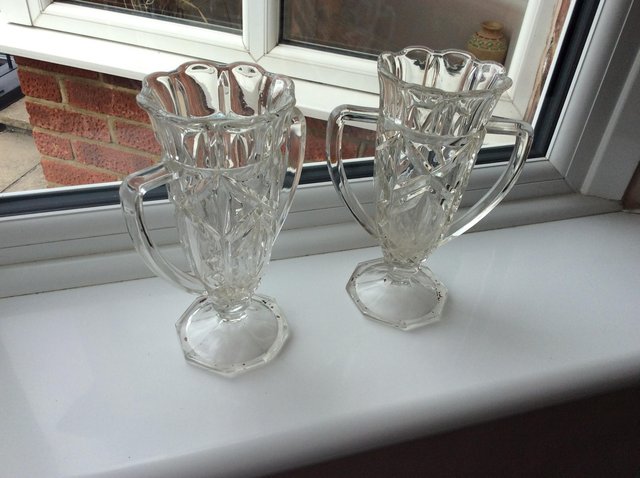 Image 2 of Vintage Matching Glass Vases