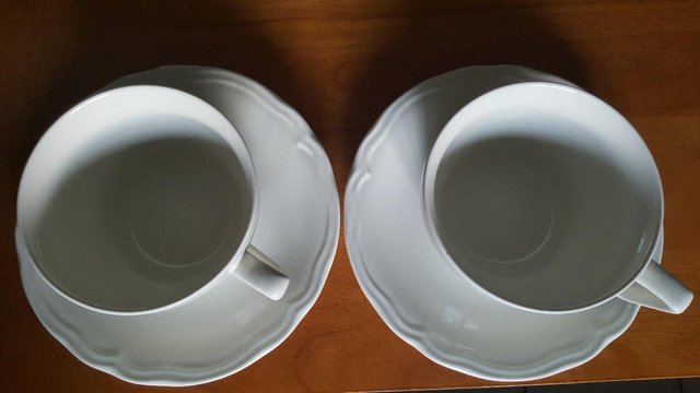 Image 2 of Set of two large Cups and saucers from IKEA in cream