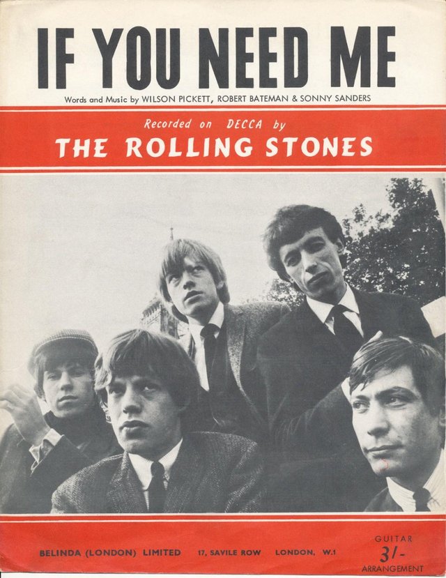 Preview of the first image of Rolling Stones Org Sheet Music "If You Need Me" 1963.