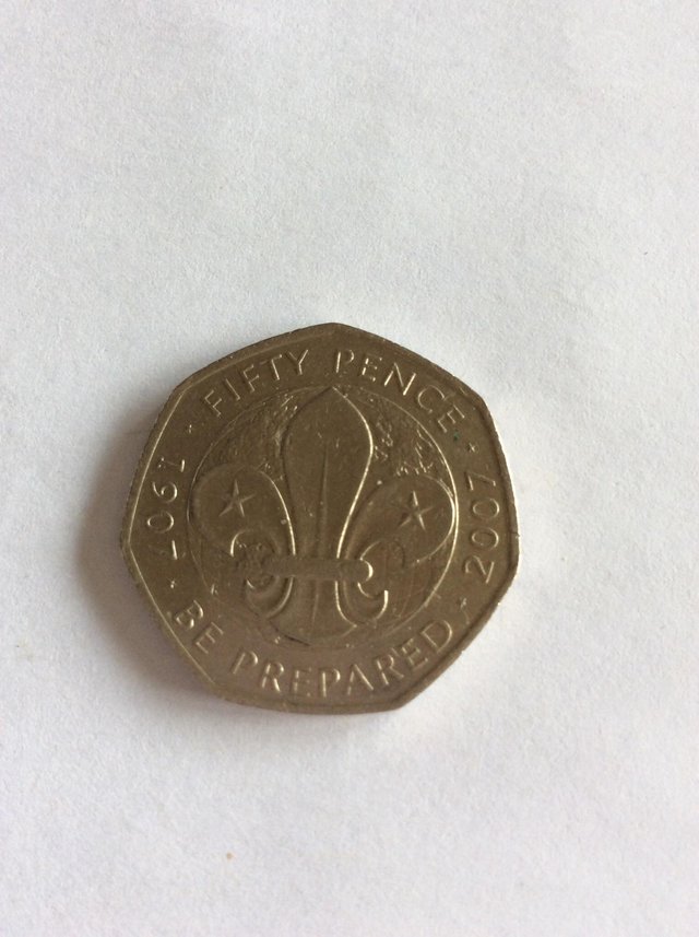 Image 1 of Rare 50p coin Scouting movement 2007