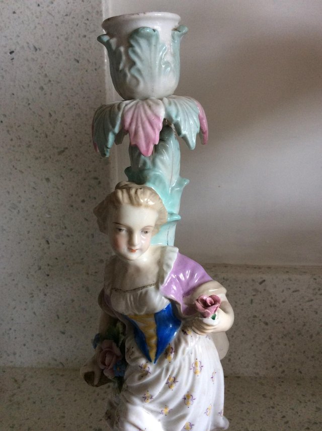 Image 3 of Antique porceline candle holder