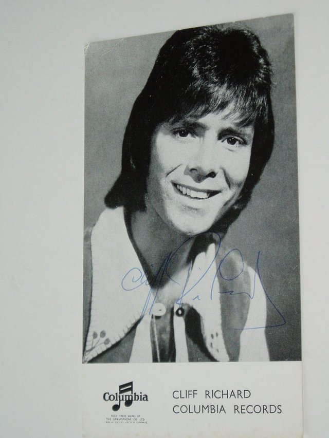 Preview of the first image of Cliff Richard Original Signed Publicity Card.