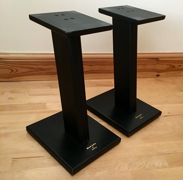Preview of the first image of Pair of Black Satin by Goldring speaker stands.