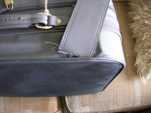 Preview of the first image of 20" wide Grey Canvas Suitcase. Ref L1052.