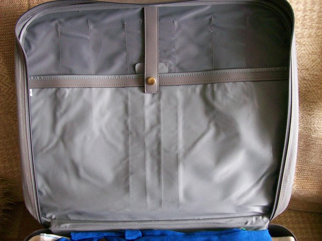 Image 3 of 20" wide Grey Canvas Suitcase. Ref L1052