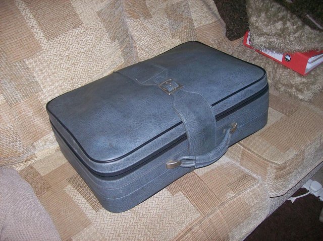 Preview of the first image of Medium Size Grey Plastic Type Suitcase Ref L1066.