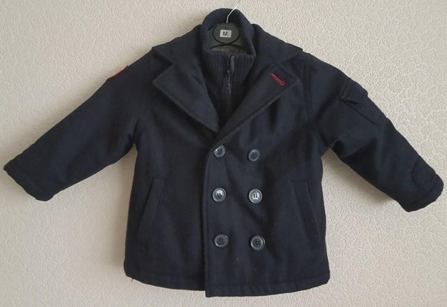 Preview of the first image of Smart M&S Boys Navy Wool Winter Coat - Age 1.5 - 2 yrs   B23.