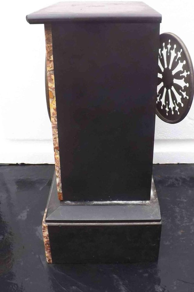 Image 8 of antique mantle clock slate & marble