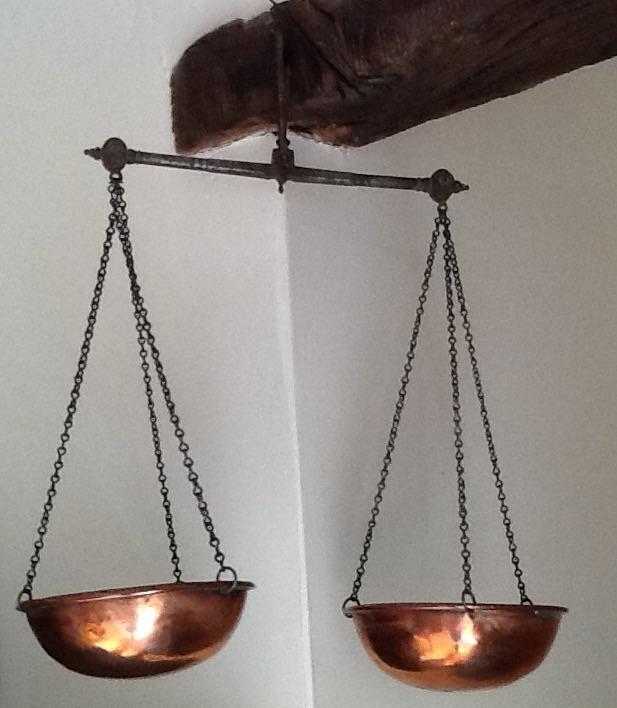 Image 2 of Antique copper balancing hanging scale