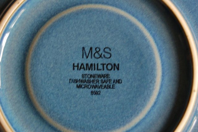 Image 2 of M & S Hamilton' Cup & 2 Saucers to 'Near Match' Denby Azure.