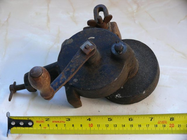 Preview of the first image of Wonderful Interesting Antique bench grinder.