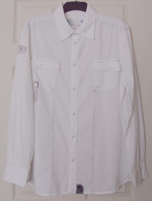 Preview of the first image of Lovely Mens White Shirt By Denim Seventy Three - Sz XL.