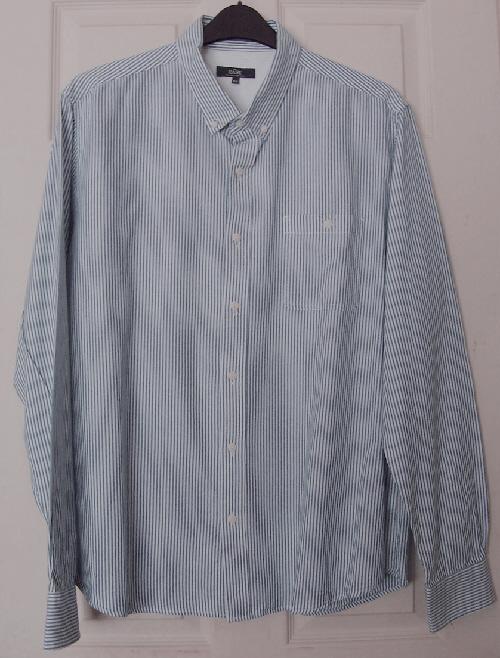 Preview of the first image of Lovely Mens Blue/White Stripe Shirt By Easy - Sz XL   B16.