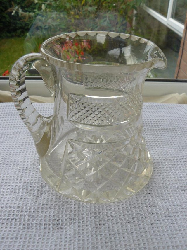 Image 3 of Large vintage/antique cut glass water jug