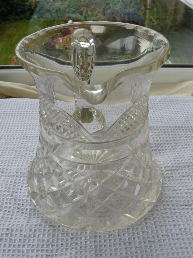 Image 4 of Large vintage/antique cut glass water jug