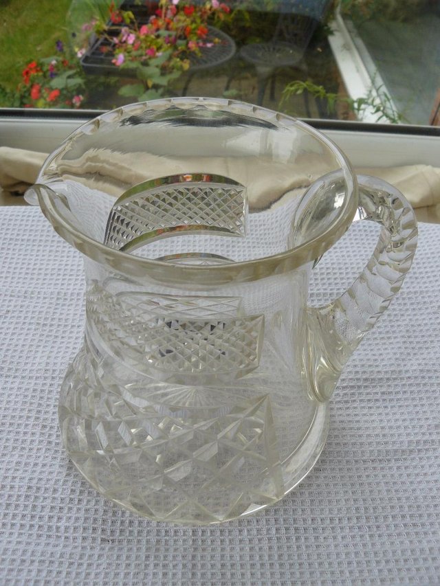 Image 5 of Large vintage/antique cut glass water jug