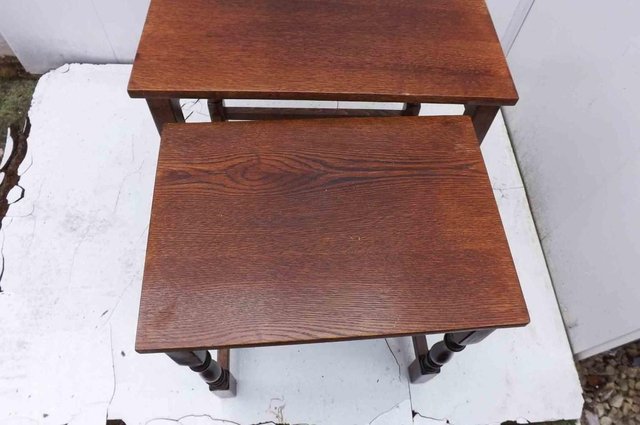 Image 4 of Nest of three oak tables