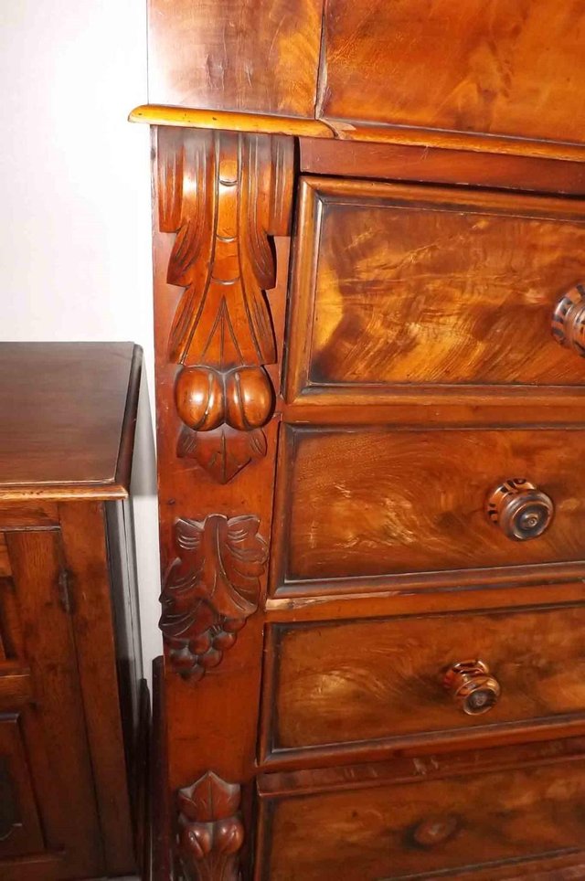 Image 7 of antique chest of draw's mahogany Scotch chest of large draws
