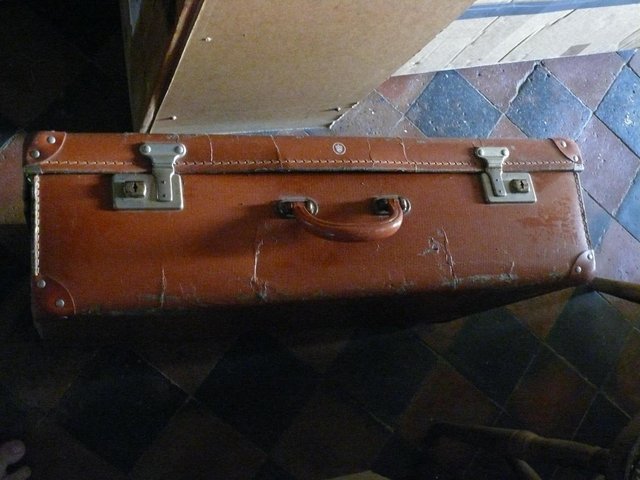 Preview of the first image of Antique suitcase - rugged look.