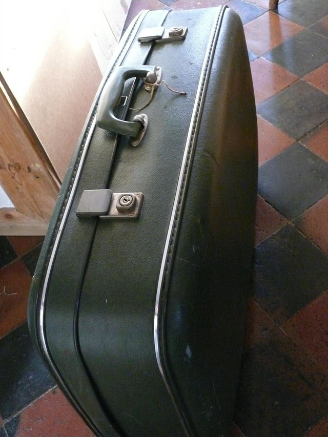 Preview of the first image of Vintage Crown Suitcase in Green.