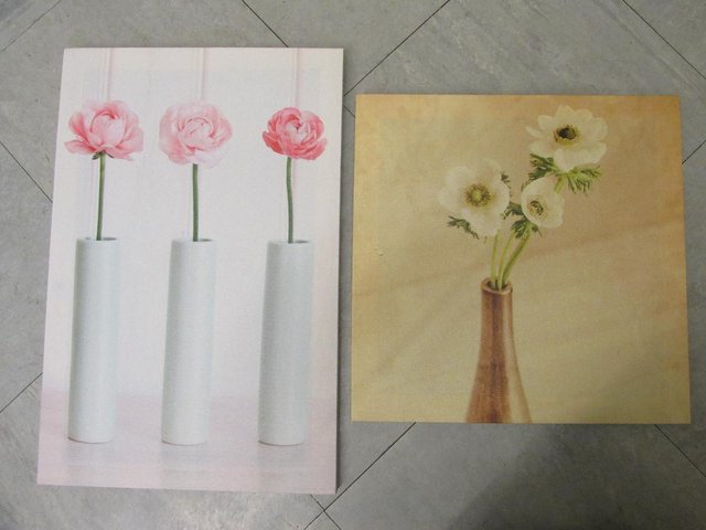 Image 2 of TWO FLORAL PRINTED CANVAS PRINTS
