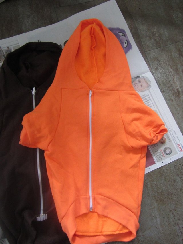 Image 3 of Fleece for Furry Friends Neon Orange Flex Fleece Dog Zip Hoo