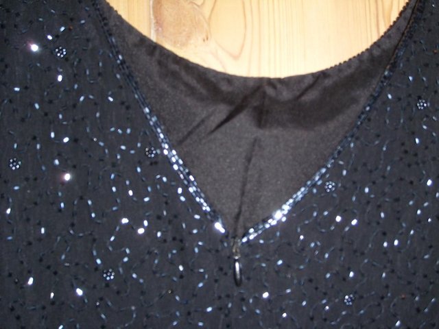 Image 3 of Black Beaded Sparkle Evening Dress – 12/14