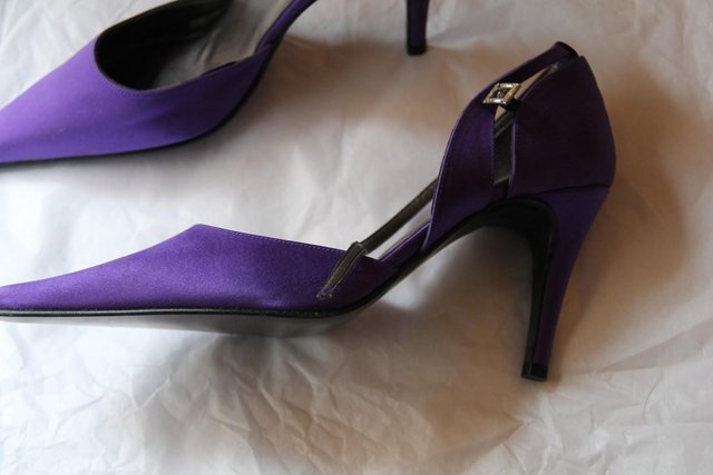 Image 3 of Jasper Conran Purple Satin Shoes – Size 5 / 38
