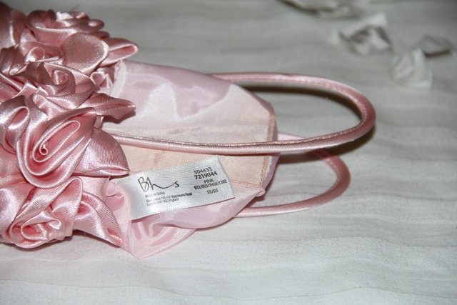 Image 2 of Cute Pink Evening Handbag with Rose Details